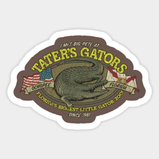 Tater's Gators 1981 Sticker